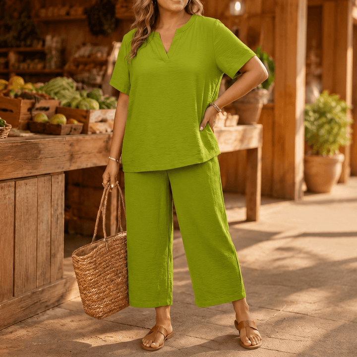 Tavara | Women's Plus Size Relaxed Two-Piece Set - Black - Image 14