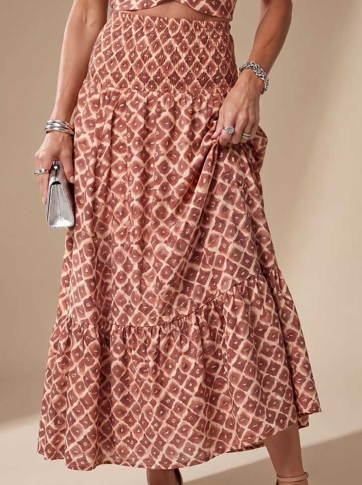 Telvara | Women's Geometric Print Halter Cutout Midi Dress - Image 3