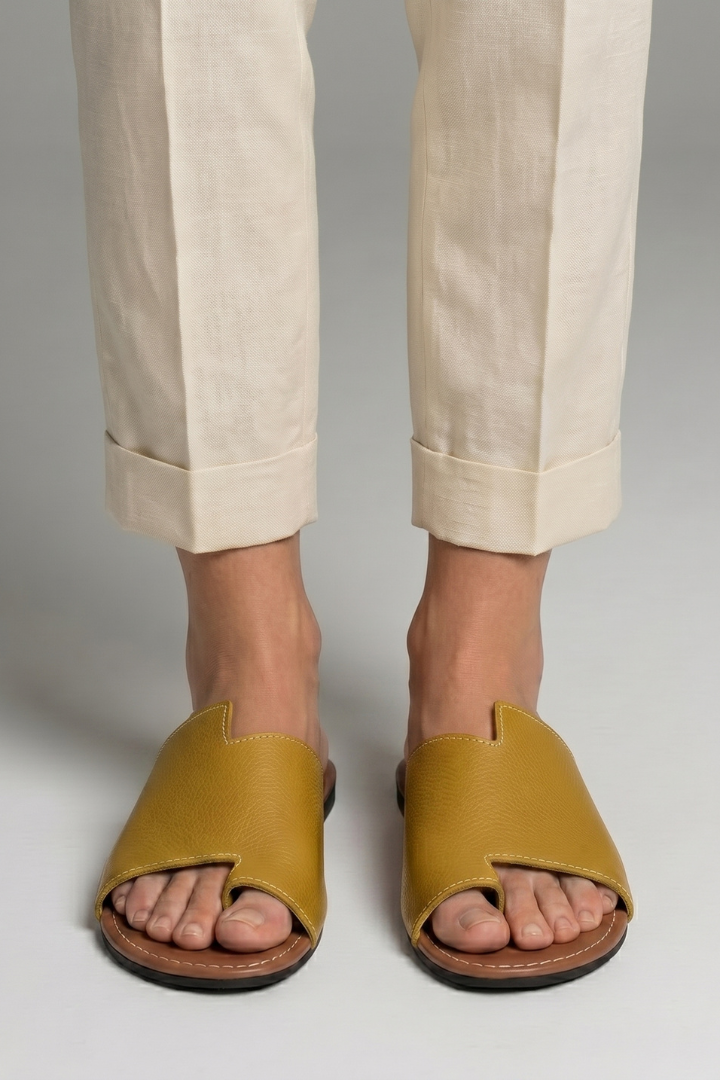 Telvorn | Women's Leather Slide Sandals Open Toe - Burgundy - Image 7