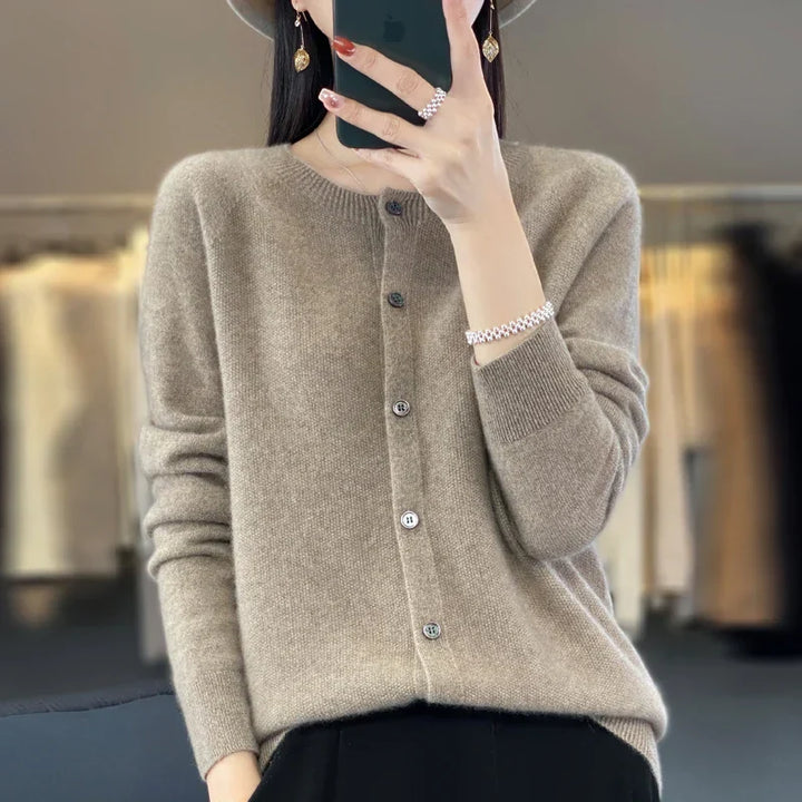 Temperance | Women's Long Sleeve Button Front Cardigan - Purple - Image 11