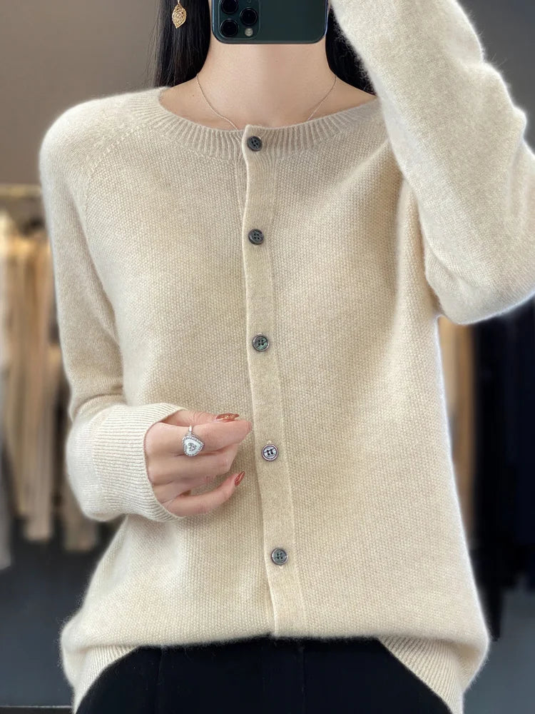 Temperance | Women's Long Sleeve Button Front Cardigan - Purple - Image 3