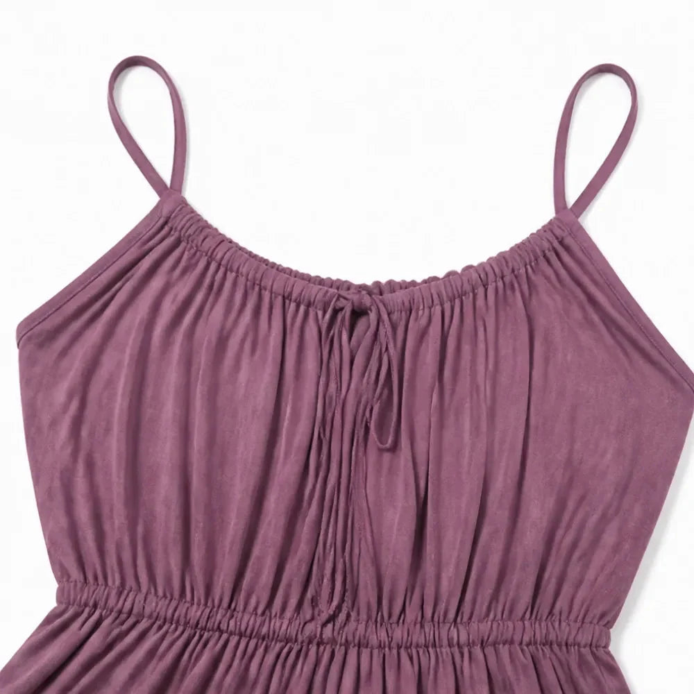 Thalara | Women's Backless Tie Maxi Dress with Split - Purple - Image 7