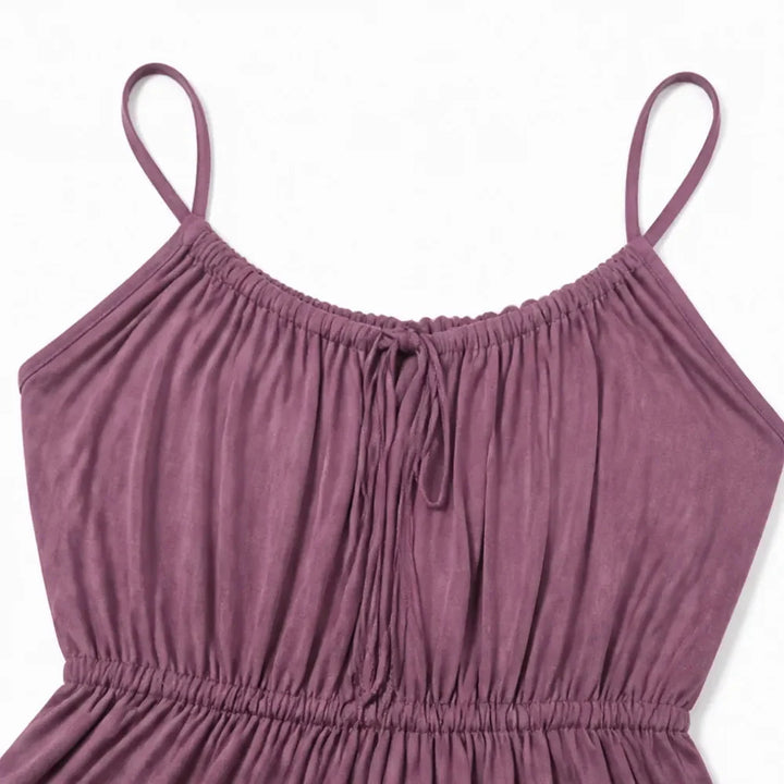 Thalara | Women's Backless Tie Maxi Dress with Split - Purple - Image 7