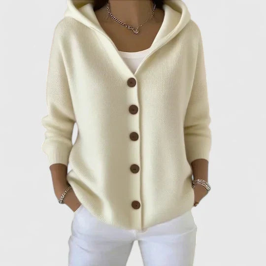 Thalassa | Women's Hooded Button Front Cardigan - Pink - Image 2