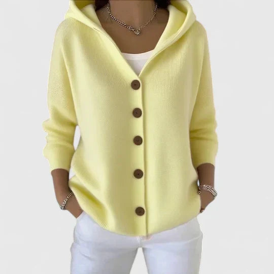 Thalassa | Women's Hooded Button Front Cardigan - Pink - Image 4