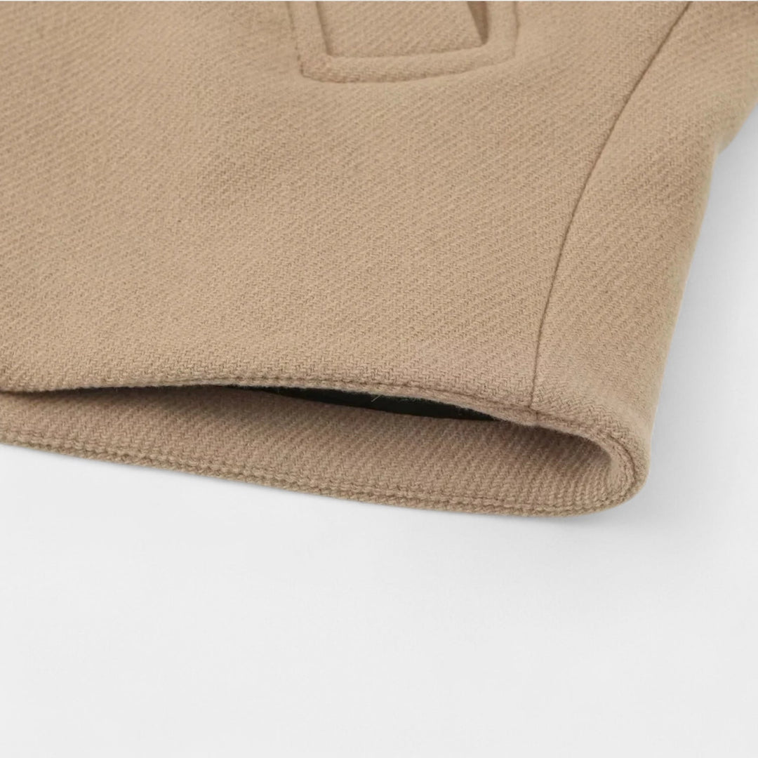 Thalia | Women's Collared Button Front Coat - Beige - Image 4