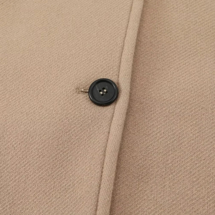 Thalia | Women's Collared Button Front Coat - Beige - Image 5