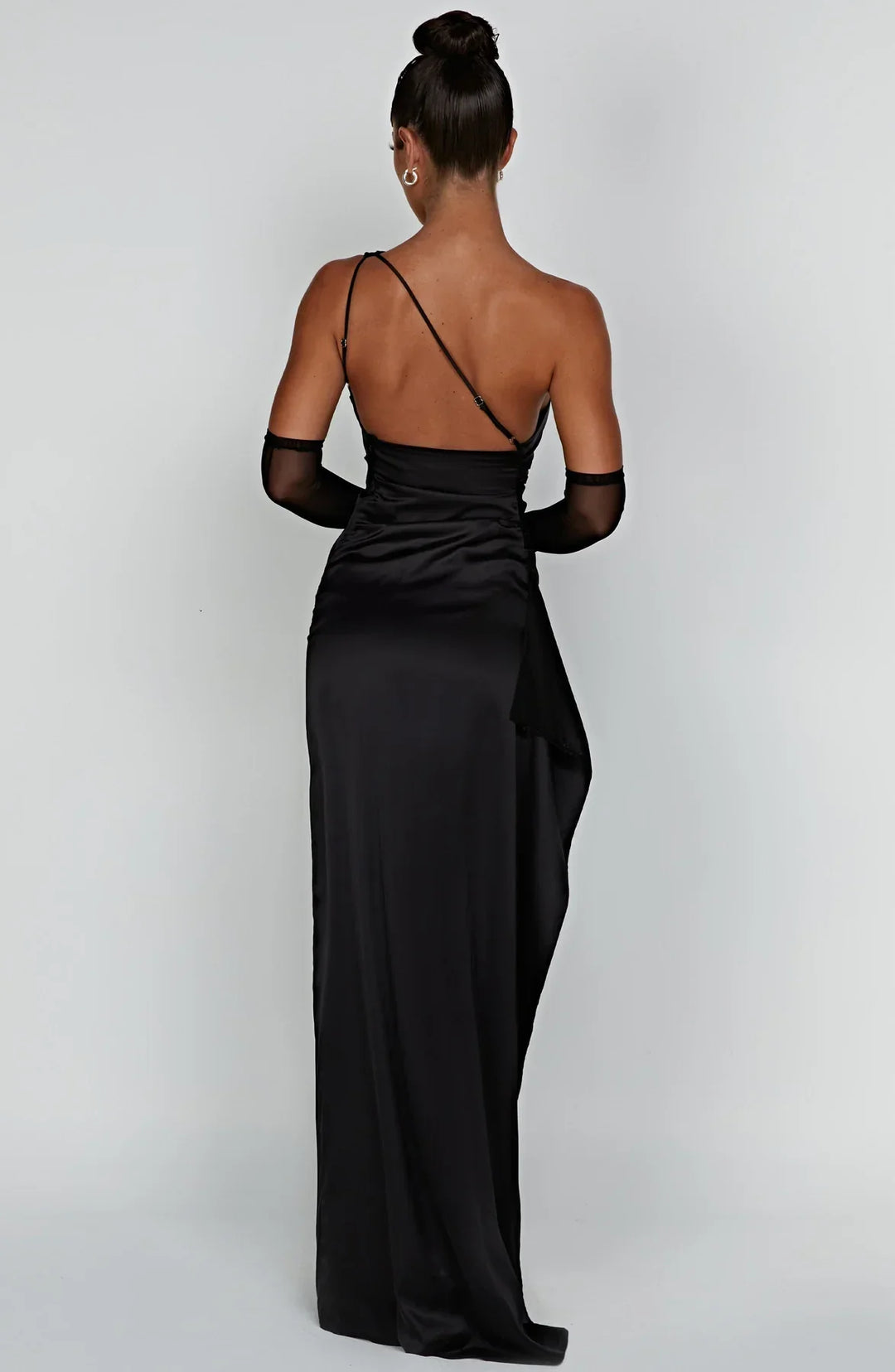 Thalia | Women's One Shoulder Slit Maxi Dress - Red - Image 25