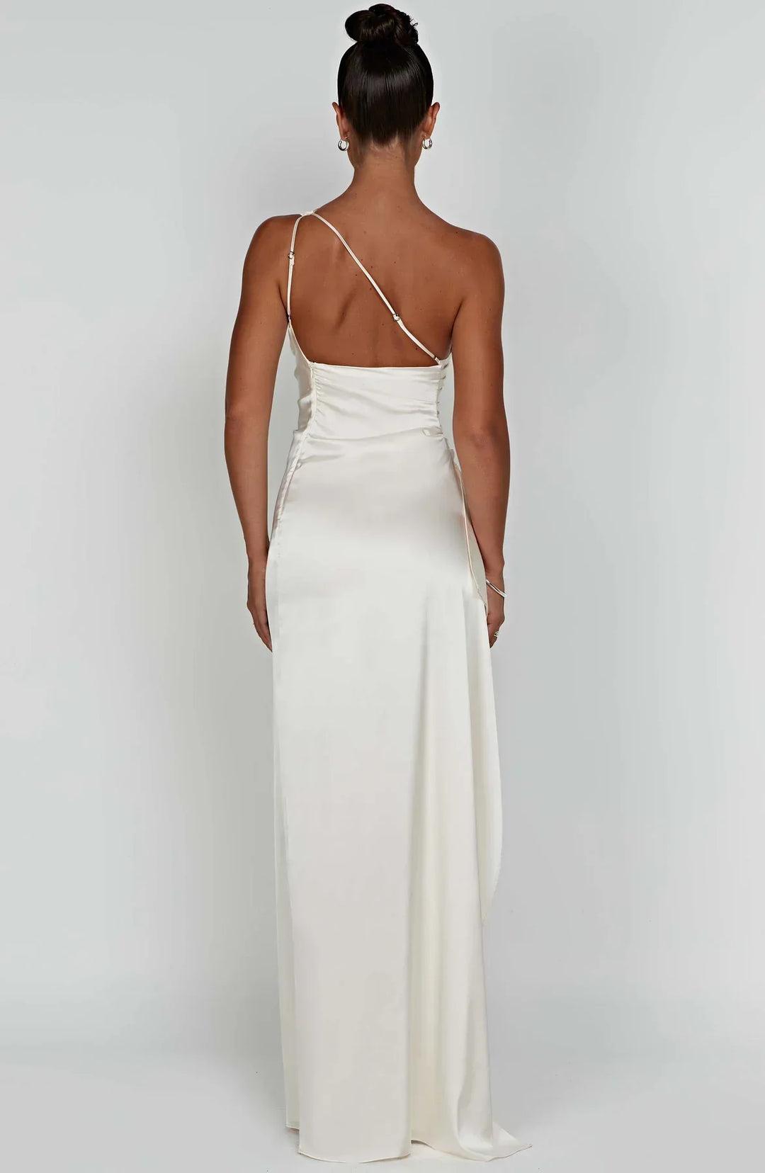 Thalia | Women's One Shoulder Slit Maxi Dress - Red - Image 35