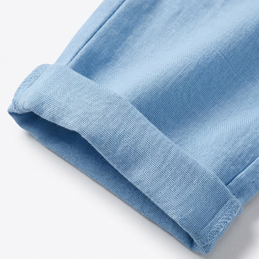 Thalvine | Women's Relaxed Drawstring Summer Pants - Light Blue - Image 9