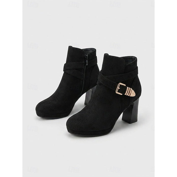 Tharvelle | Women's Block Heel Ankle Boots - Camel - Image 10