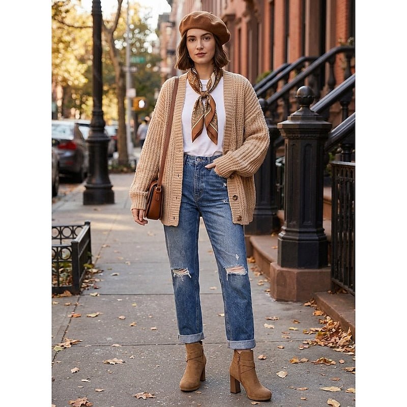 Tharvelle | Women's Block Heel Ankle Boots - Camel - Image 4
