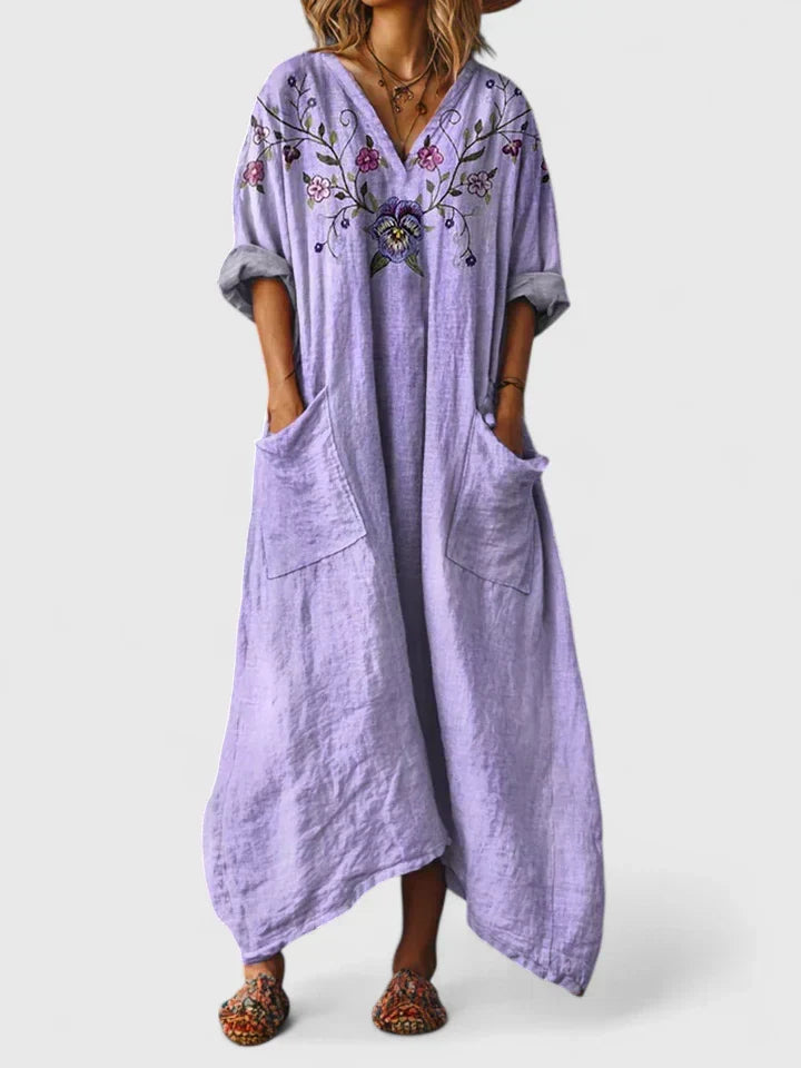 Thessaly | Women's Boho Floral Print Maxi Dress - Image 7
