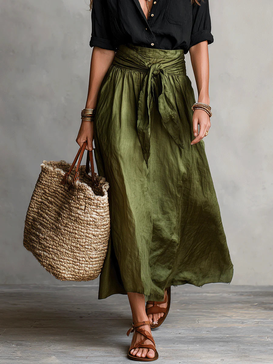 Thessaly | Women's Button Up Maxi Skirt Two Piece Set - Image 5