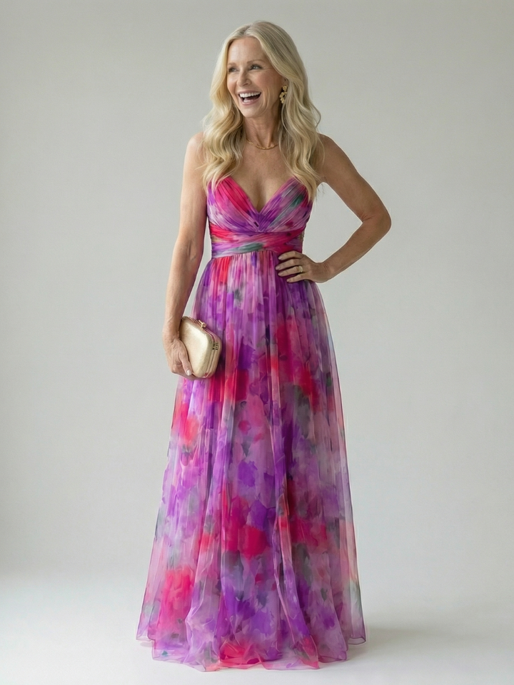Thessaly | Women's Floral Maxi Dress Wrap Bodice - Image 10