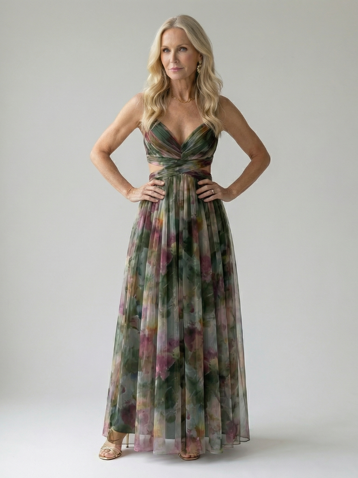 Thessaly | Women's Floral Maxi Dress Wrap Bodice - Image 14