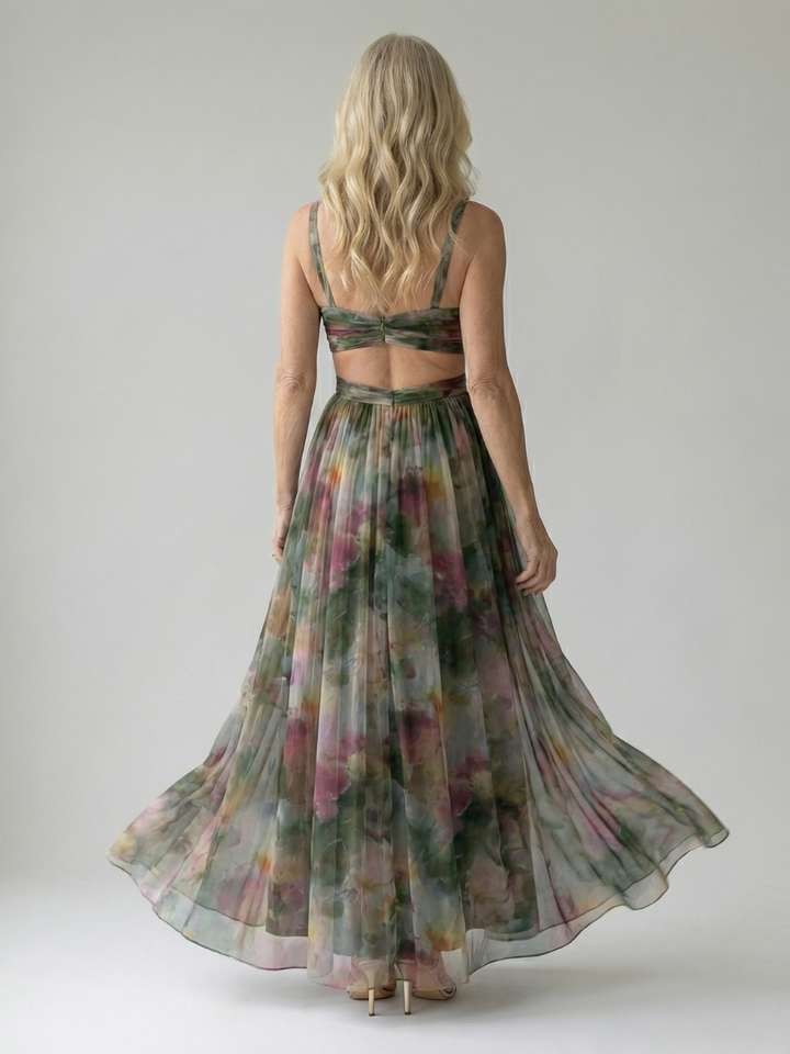 Thessaly | Women's Floral Maxi Dress Wrap Bodice - Image 16
