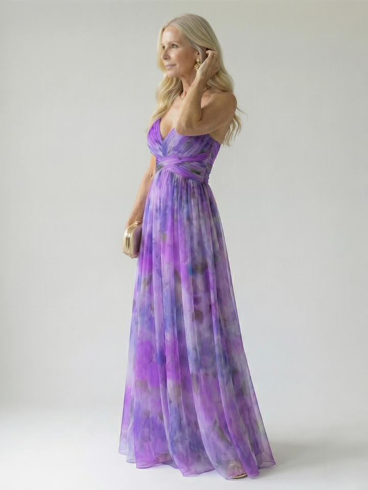 Thessaly | Women's Floral Maxi Dress Wrap Bodice - Image 19