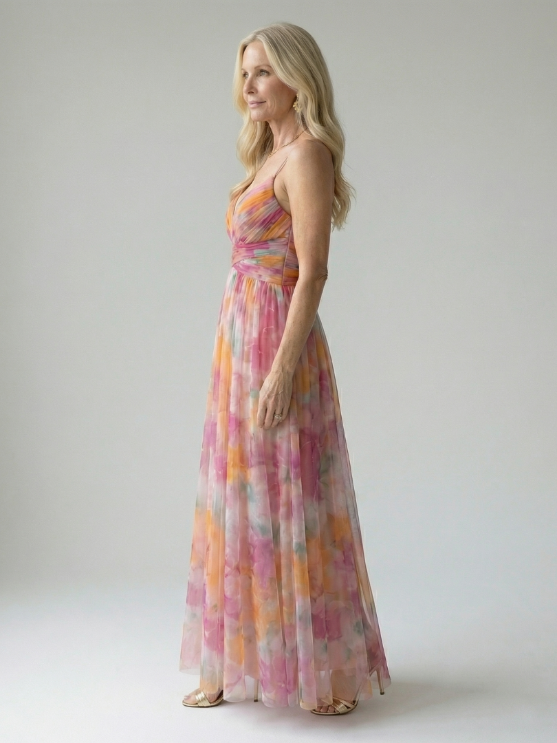 Thessaly | Women's Floral Maxi Dress Wrap Bodice - Image 2