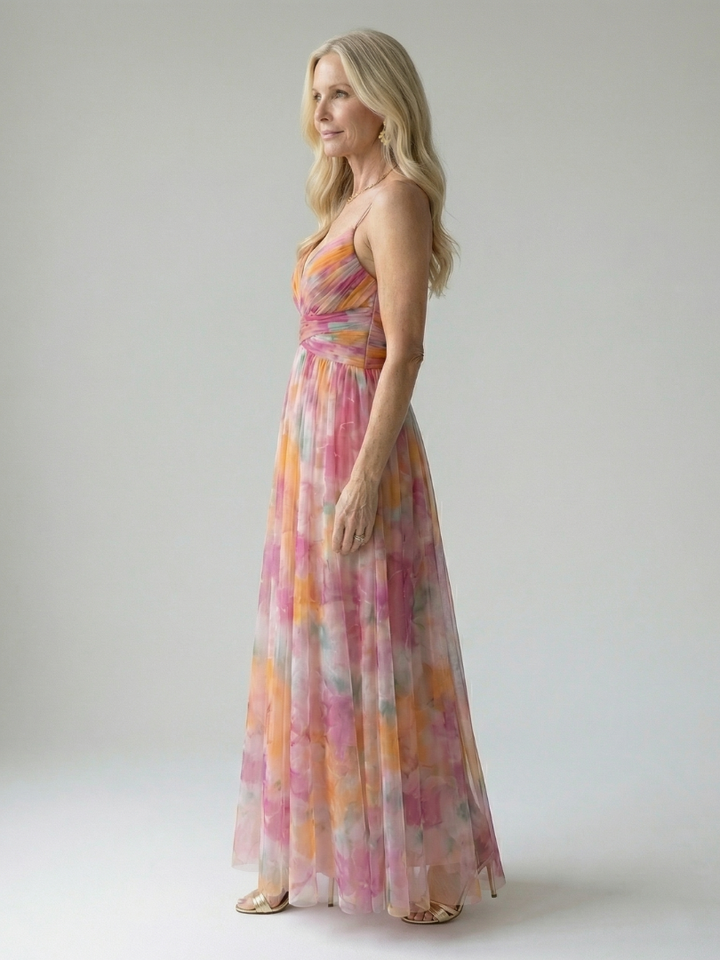 Thessaly | Women's Floral Maxi Dress Wrap Bodice - Image 2