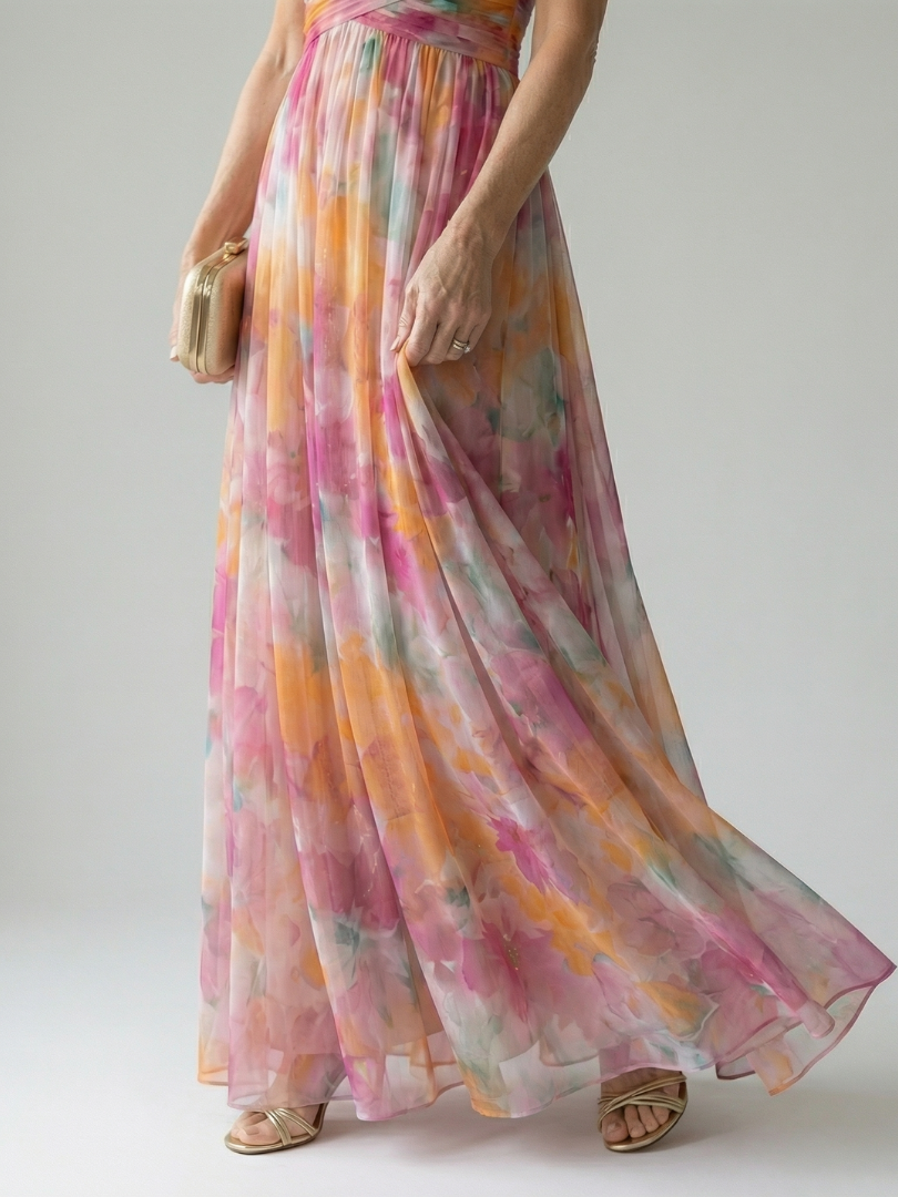 Thessaly | Women's Floral Maxi Dress Wrap Bodice - Image 4