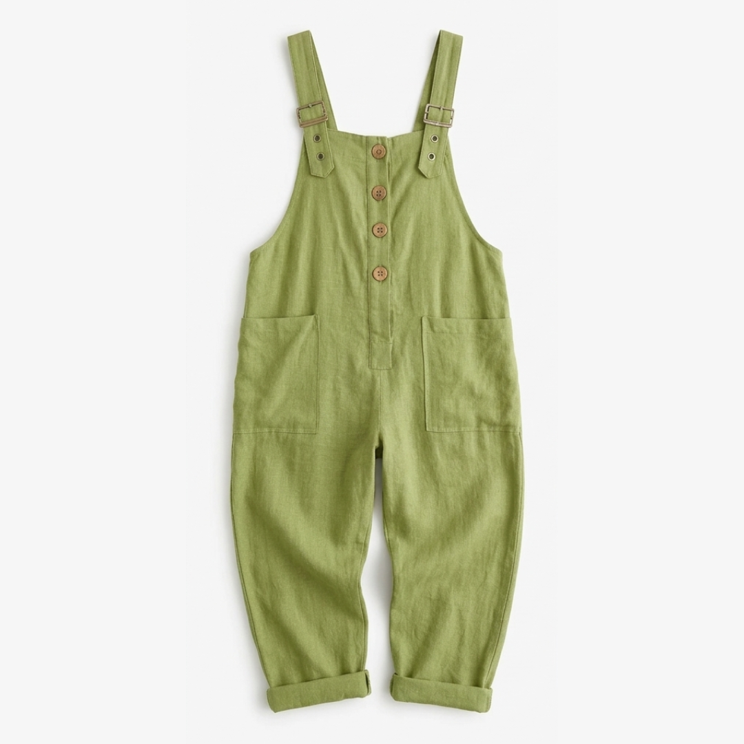 Thessaly | Women's Relaxed Fit Bib Overall Jumpsuit - Green - Image 12