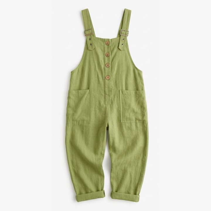 Thessaly | Women's Relaxed Fit Bib Overall Jumpsuit - Green - Image 12