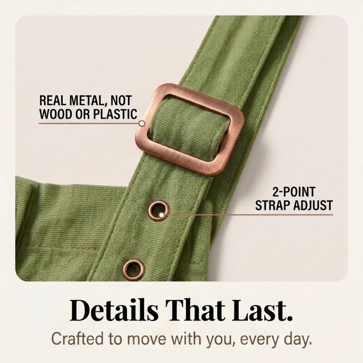 Thessaly | Women's Relaxed Fit Bib Overall Jumpsuit - Green - Image 9
