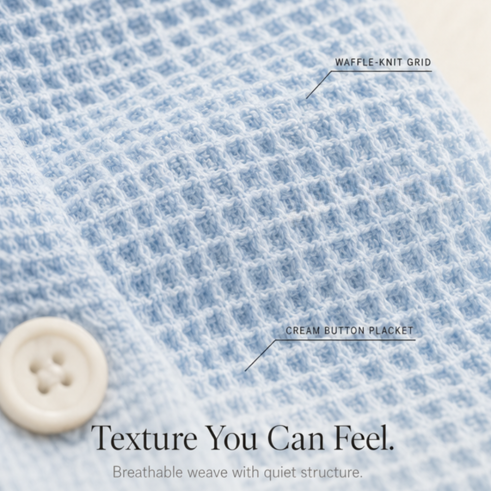 Thessaly | Women's Waffle Knit Co-ord Two-Piece Set - Powder Blue - Image 9