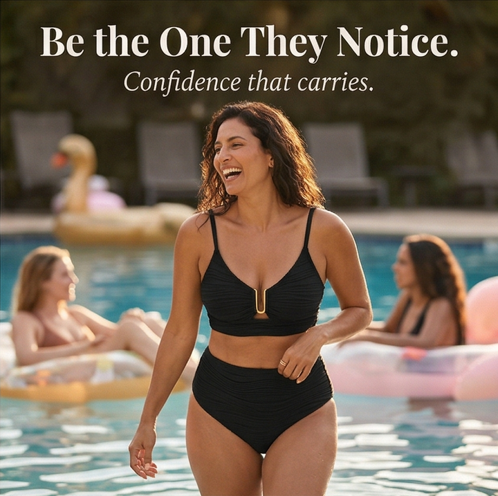 Thessara | Women's High Waist Bikini Set - Black - Image 9