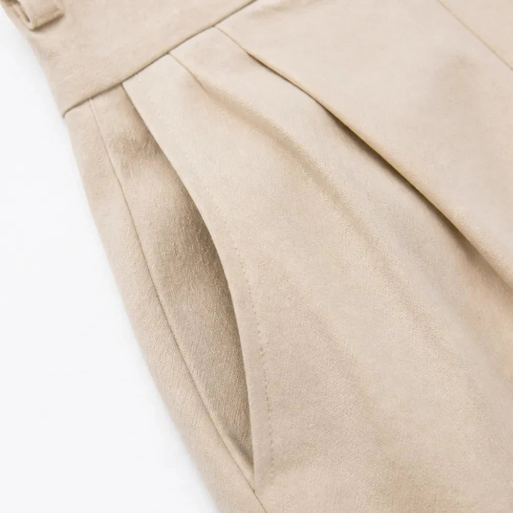 Thessvale | Women's High Waist Pleated Lantern Pants - Khaki - Image 7