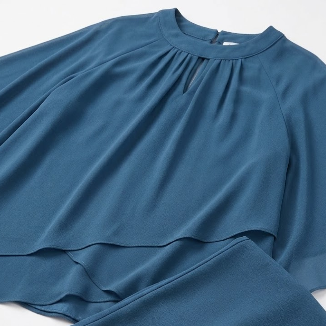 Thessvorne | Women's Two Piece Set Cape Top Pants - Image 7