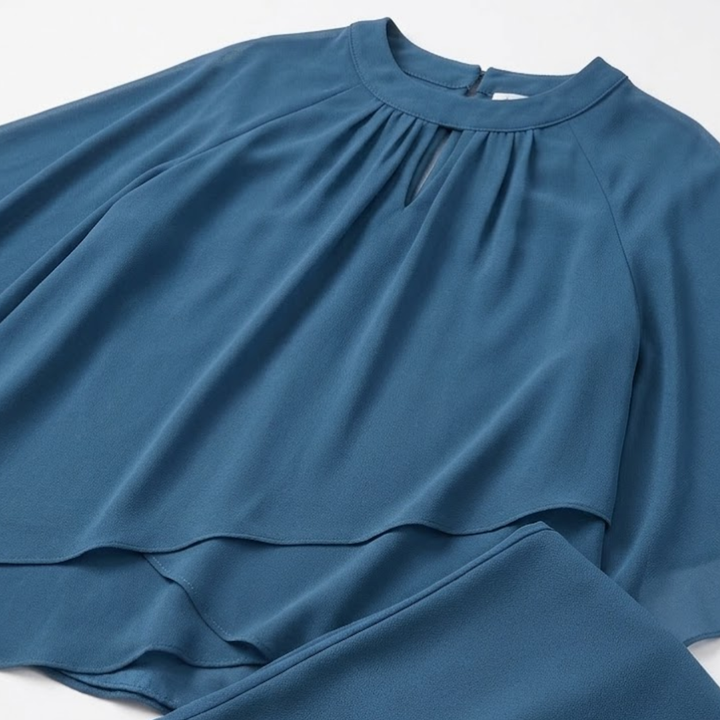 Thessvorne | Women's Two Piece Set Cape Top Pants - Image 7