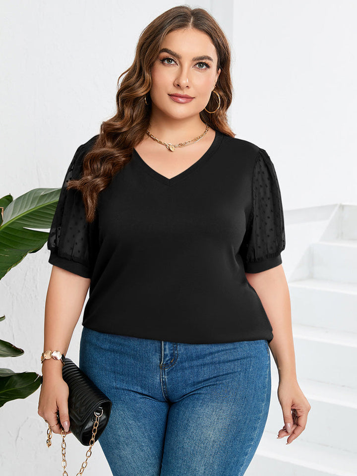 Threnova | Women's Boho Blouse Sheer Puff Sleeve - White - Image 3