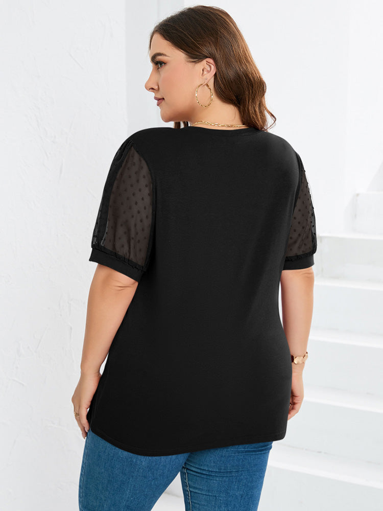 Threnova | Women's Boho Blouse Sheer Puff Sleeve - White - Image 4