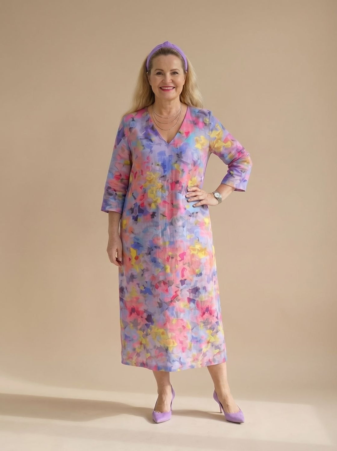 Threnova | Women's Floral Summer Midi Dress - Image 1