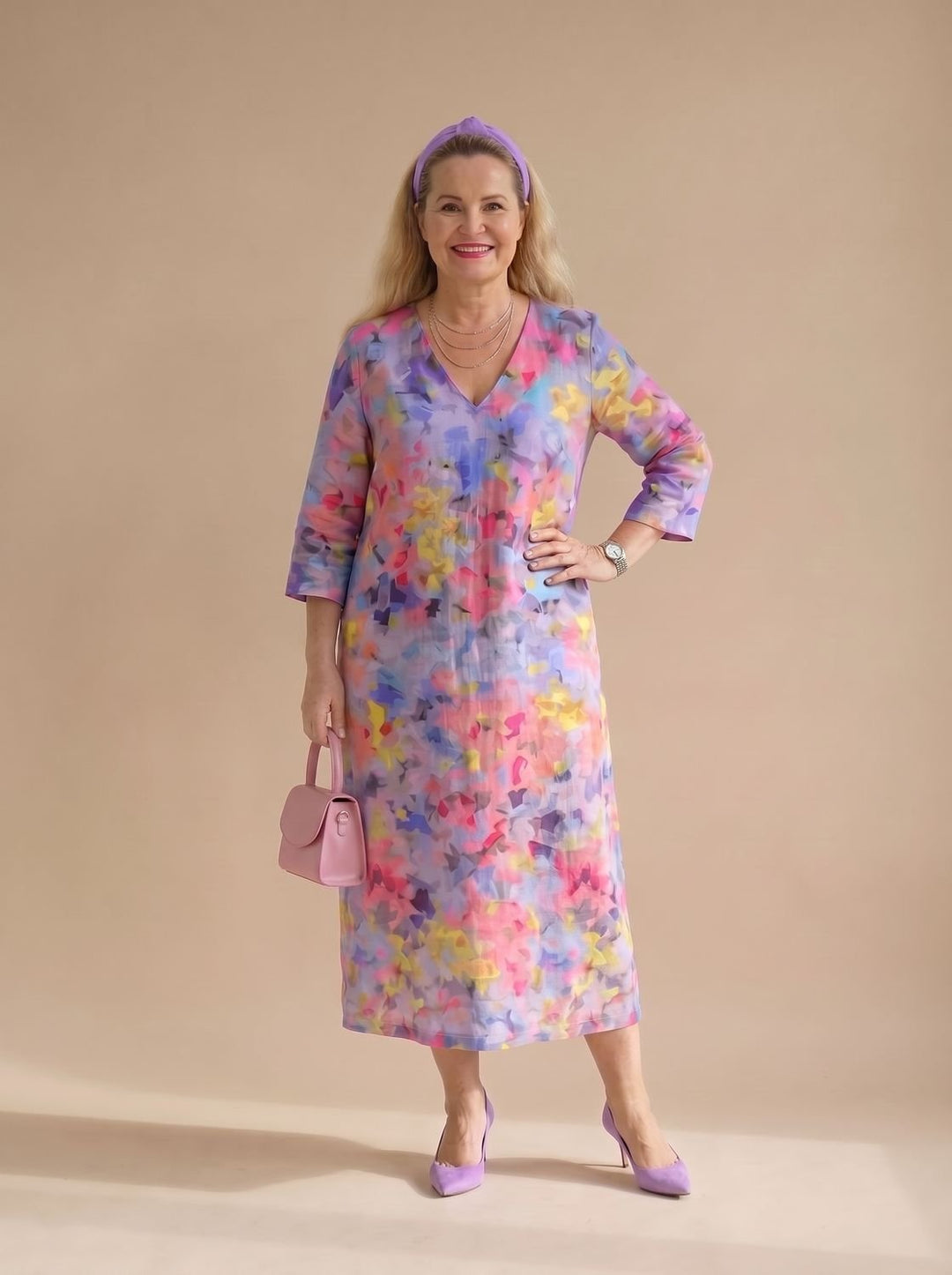 Threnova | Women's Floral Summer Midi Dress - Image 2