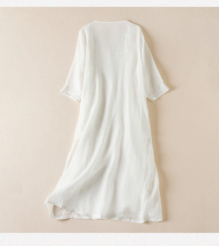 Threnwyn | Women's Embroidered Midi Dress - Image 12
