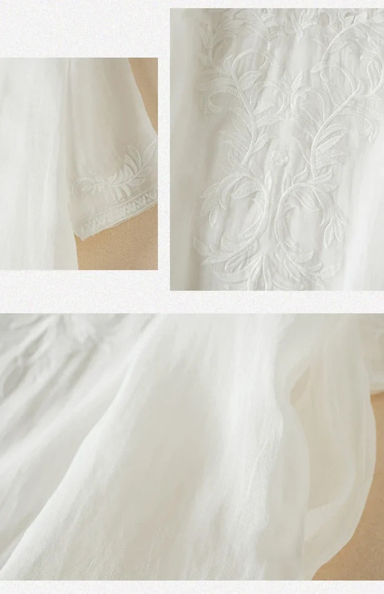 Threnwyn | Women's Embroidered Midi Dress - Image 14
