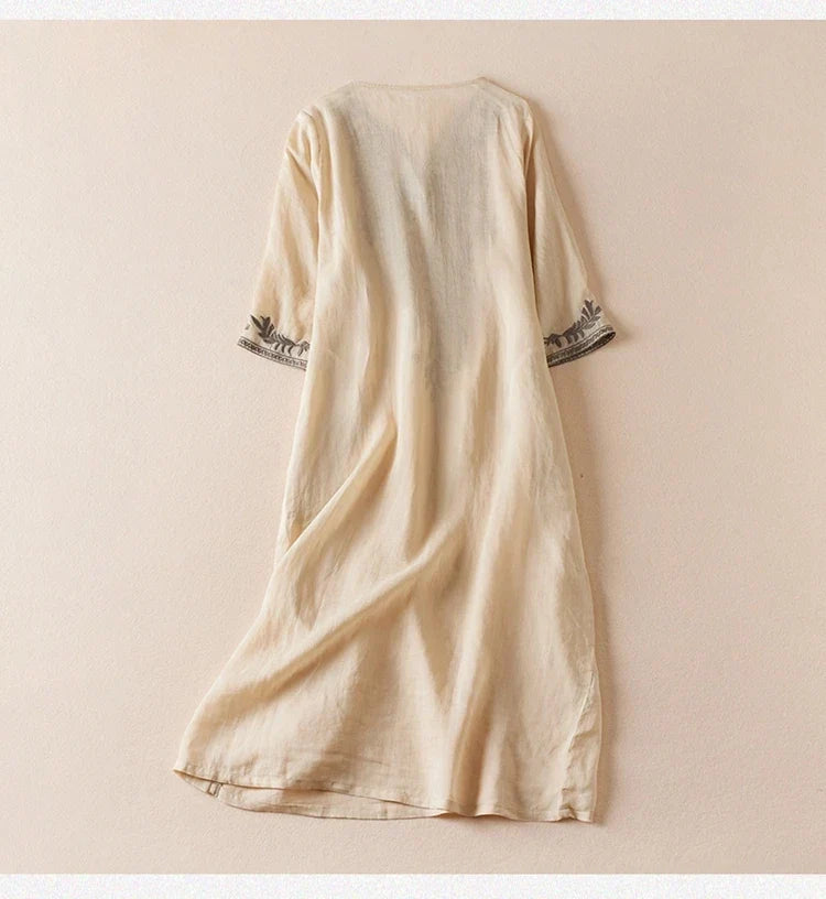 Threnwyn | Women's Embroidered Midi Dress - Image 16