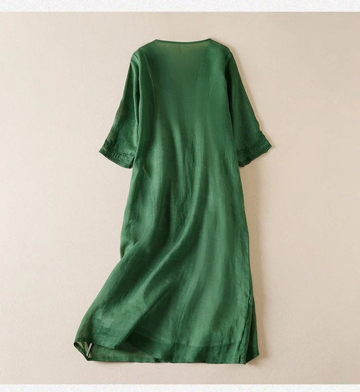 Threnwyn | Women's Embroidered Midi Dress - Image 20
