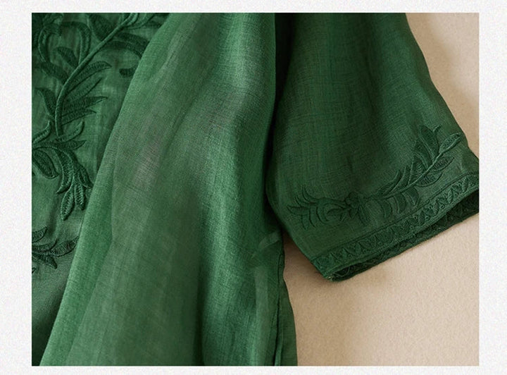 Threnwyn | Women's Embroidered Midi Dress - Image 22