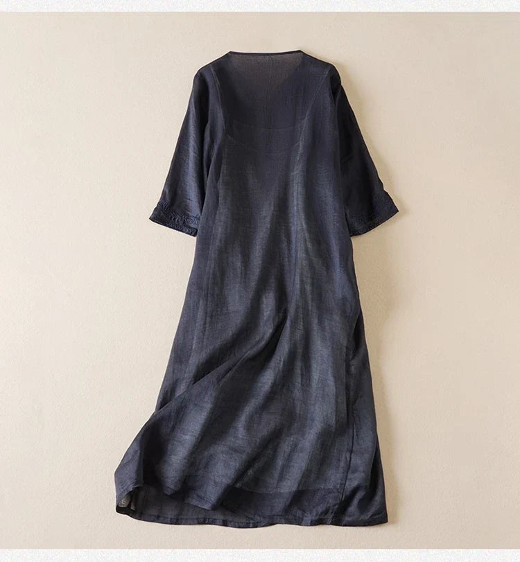 Threnwyn | Women's Embroidered Midi Dress - Image 24