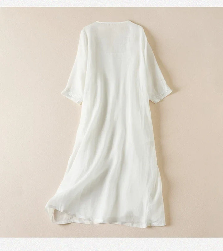 Threnwyn | Women's Embroidered Midi Dress - Image 6