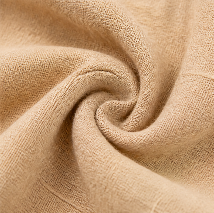 Tindara | Women's Boho Top Linen Peplum Blouse - Beige - Image 11