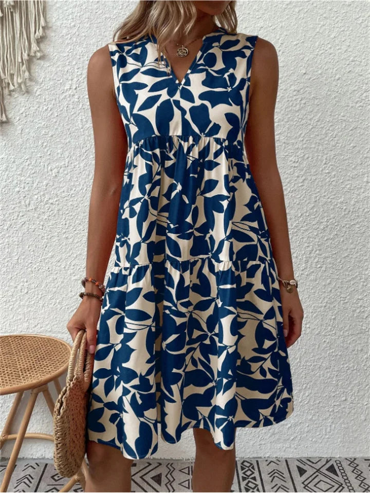 Tindara | Women's Print Sleeveless Midi Dress - Image 2