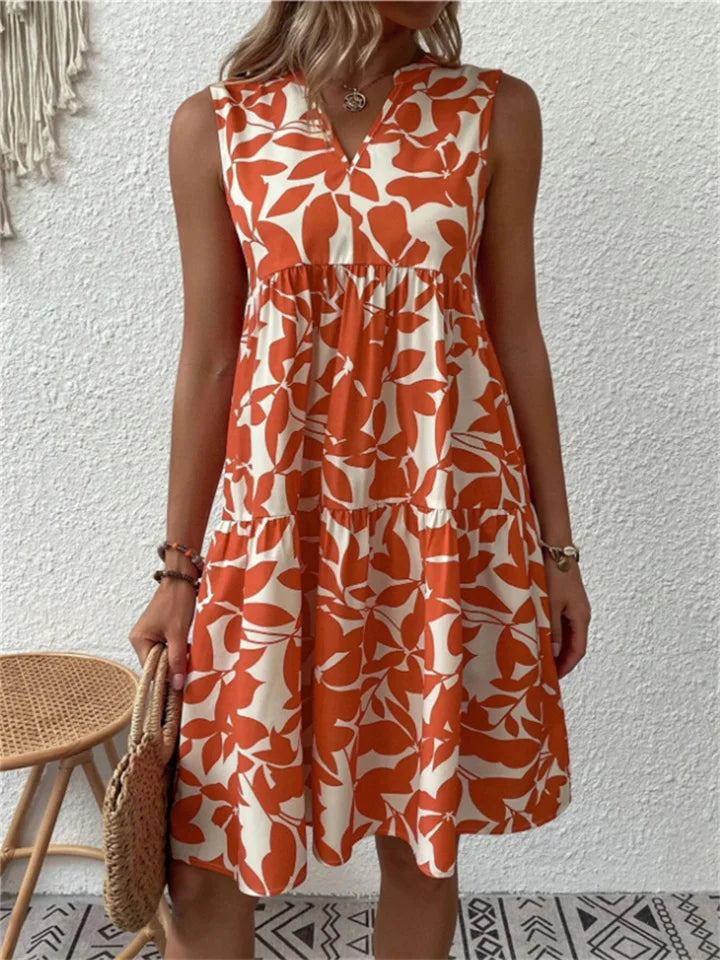 Tindara | Women's Print Sleeveless Midi Dress - Image 3