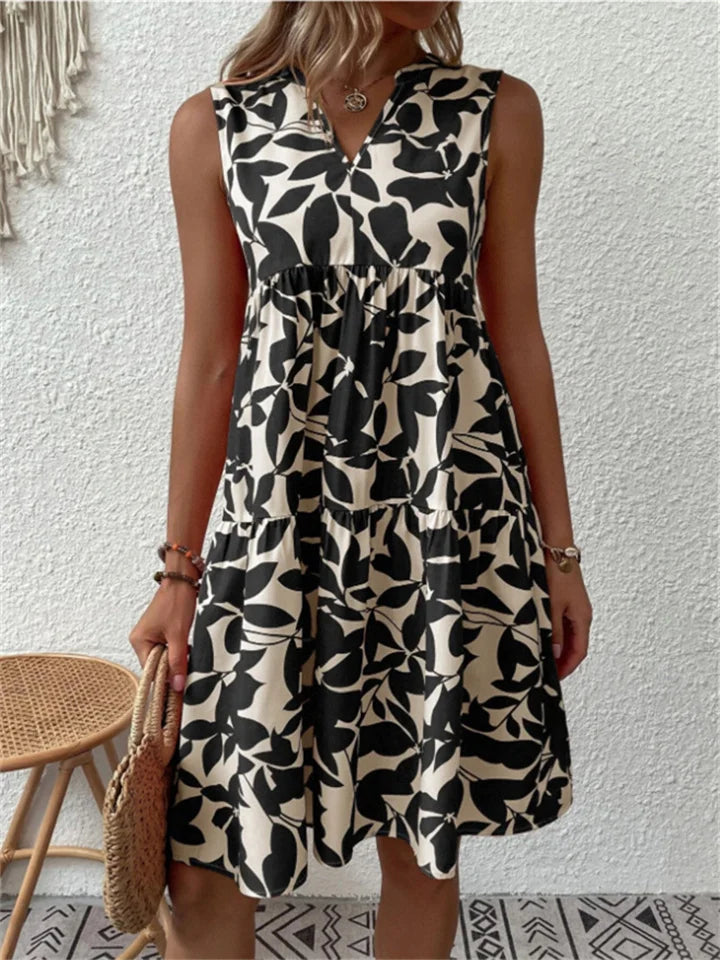 Tindara | Women's Print Sleeveless Midi Dress - Image 4