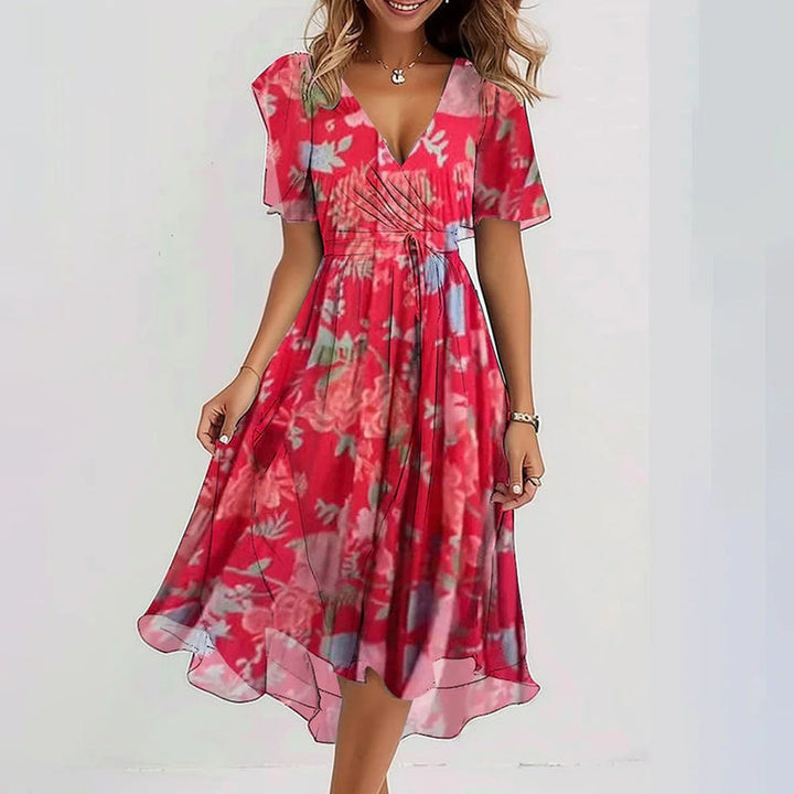 Tivandra | Women's Print Chiffon Midi Dress - Image 3