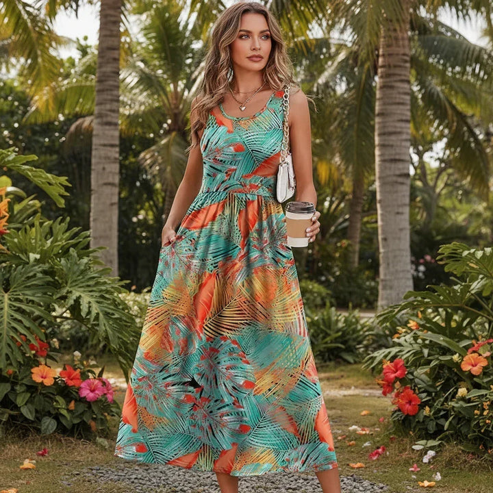 Tivara | Women's Sleeveless Boho Print Maxi Dress - Image 10